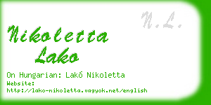 nikoletta lako business card